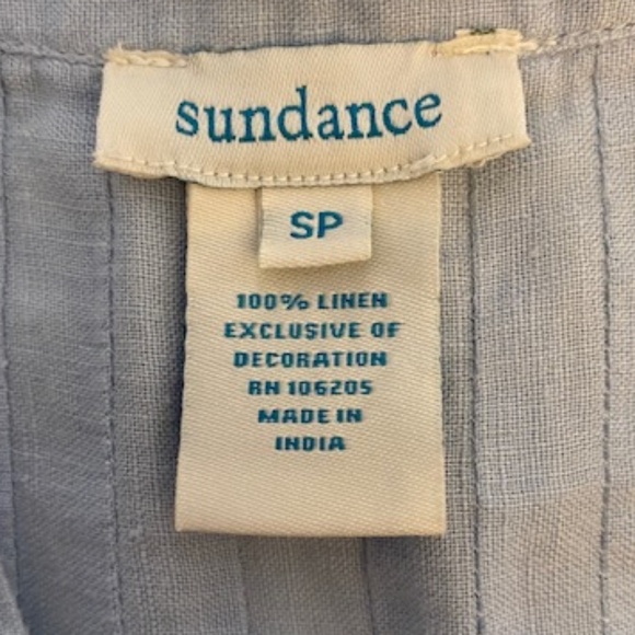 Sundance 100% Linen Pintuck & Crochet Tunic Blouse Tunic Size Small - Picture 4 of 11